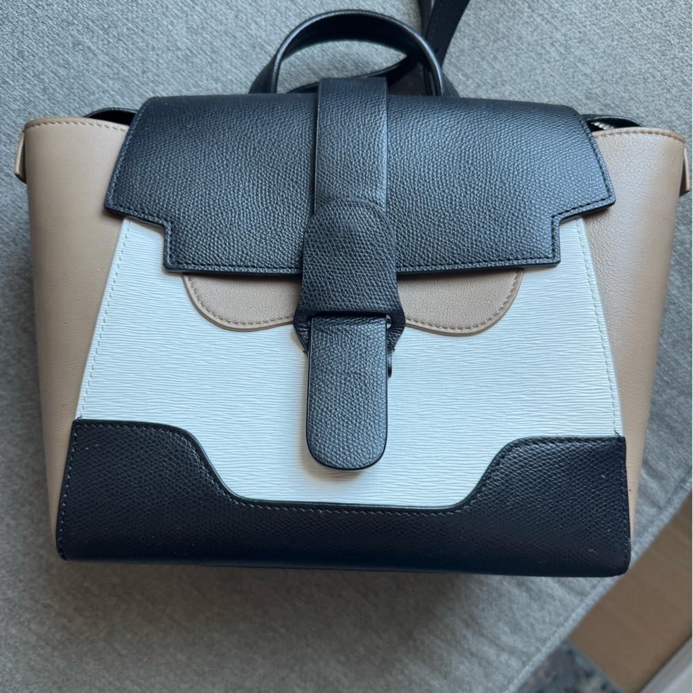 Senreve Black, White, and Tan Shoulder Bag